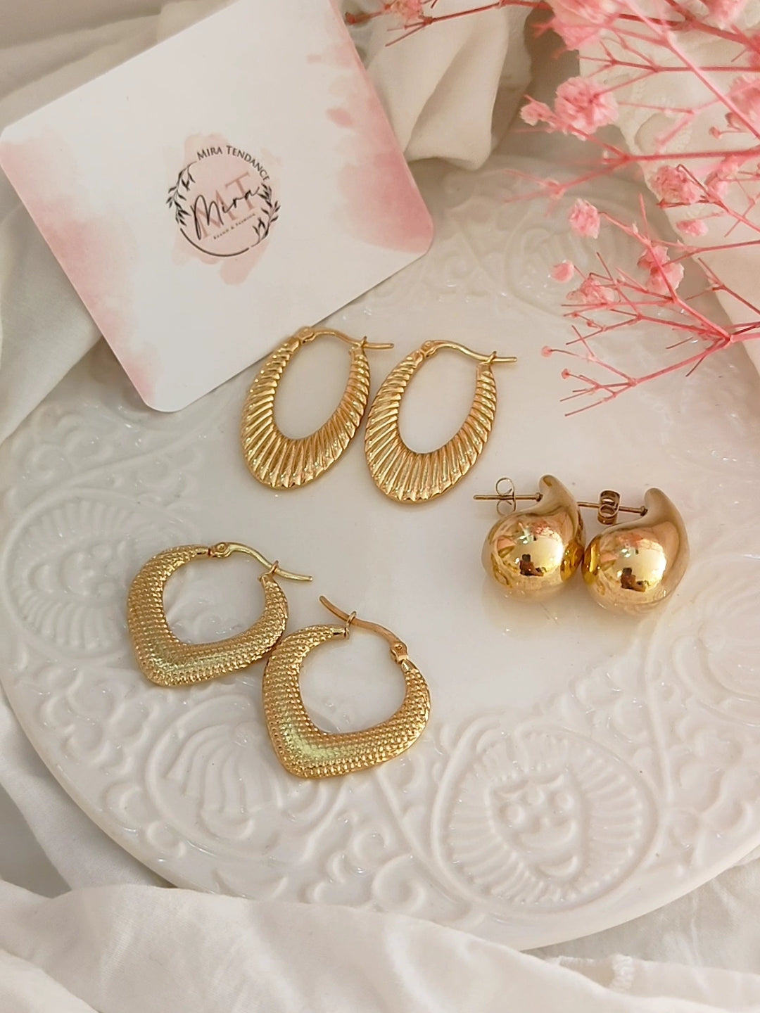 Pack 3 boucles d'oreilles