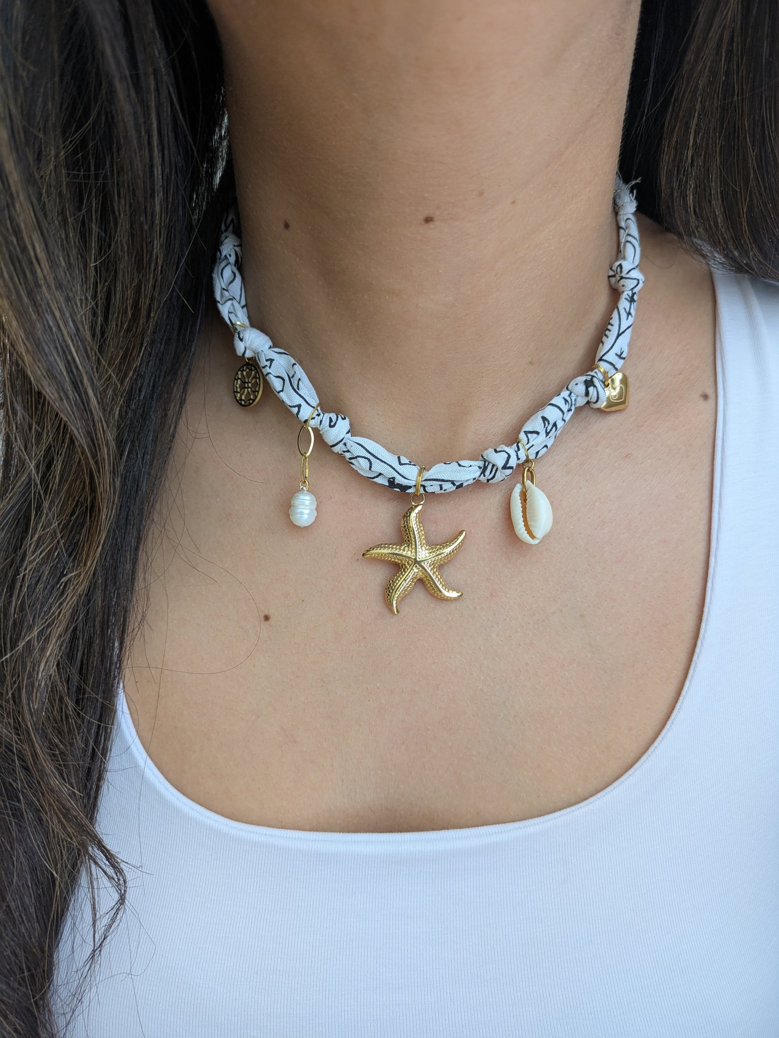 Collier Bandana Blanc