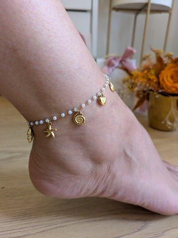 Bracelet de cheville cœur de sable